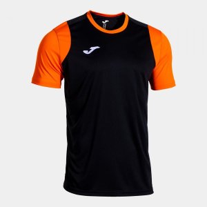 JOMA CANCHA SHORT SLEEVE T-SHIRT BLACK ORANGE