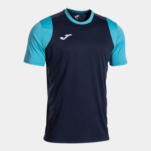 JOMA CANCHA SHORT SLEEVE T-SHIRT DARK NAVY FLUOR TURQUOISE