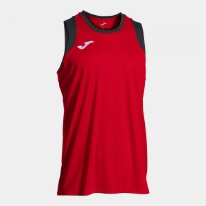 JOMA CANCHA SLEEVELESS SHIRT RED BLACK