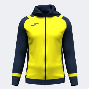 JOMA LIDER ZIP-UP HOODIE FLUOR YELLOW DARK NAVY