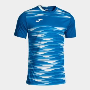 JOMA TIGER VII SHORT SLEEVE T-SHIRT ROYAL BLUE WHITE