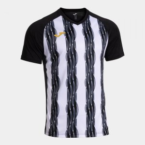 JOMA INTER V SHORT SLEEVE T-SHIRT BLACK WHITE