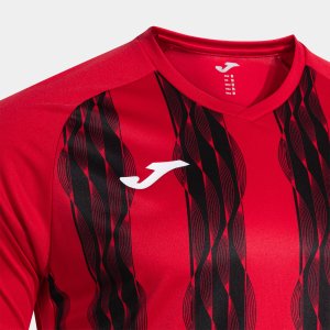 JOMA INTER V SHORT SLEEVE T-SHIRT RED BLACK