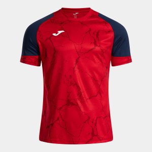 JOMA HISPA V SHORT SLEEVE T-SHIRT RED DARK NAVY