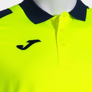 JOMA LIDER SHORT SLEEVE POLO FLUOR YELLOW NAVY BLUE