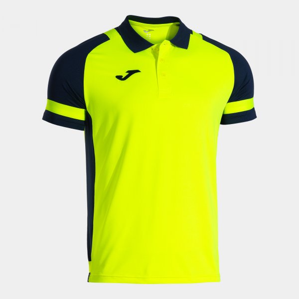 JOMA LIDER SHORT SLEEVE POLO FLUOR YELLOW NAVY BLUE