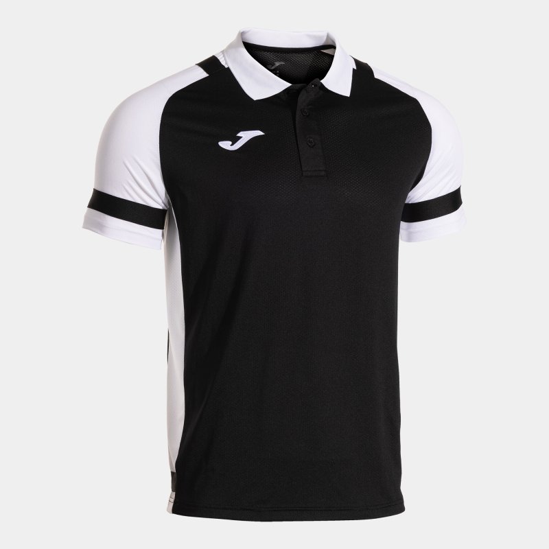 JOMA LIDER SHORT SLEEVE POLO BLACK WHITE