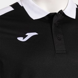JOMA LIDER SHORT SLEEVE POLO BLACK WHITE