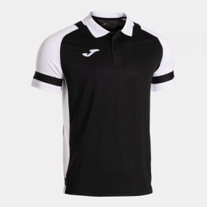 JOMA LIDER SHORT SLEEVE POLO BLACK WHITE