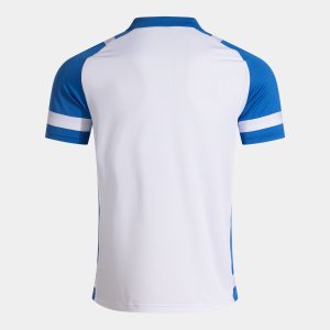 JOMA LIDER SHORT SLEEVE POLO WHITE ROYAL BLUE