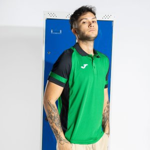 JOMA LIDER SHORT SLEEVE POLO GREEN BLACK