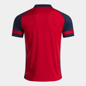 JOMA LIDER SHORT SLEEVE POLO RED NAVY BLUE