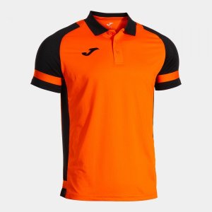JOMA LIDER SHORT SLEEVE POLO ORANGE BLACK
