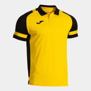 JOMA LIDER SHORT SLEEVE POLO YELLOW BLACK