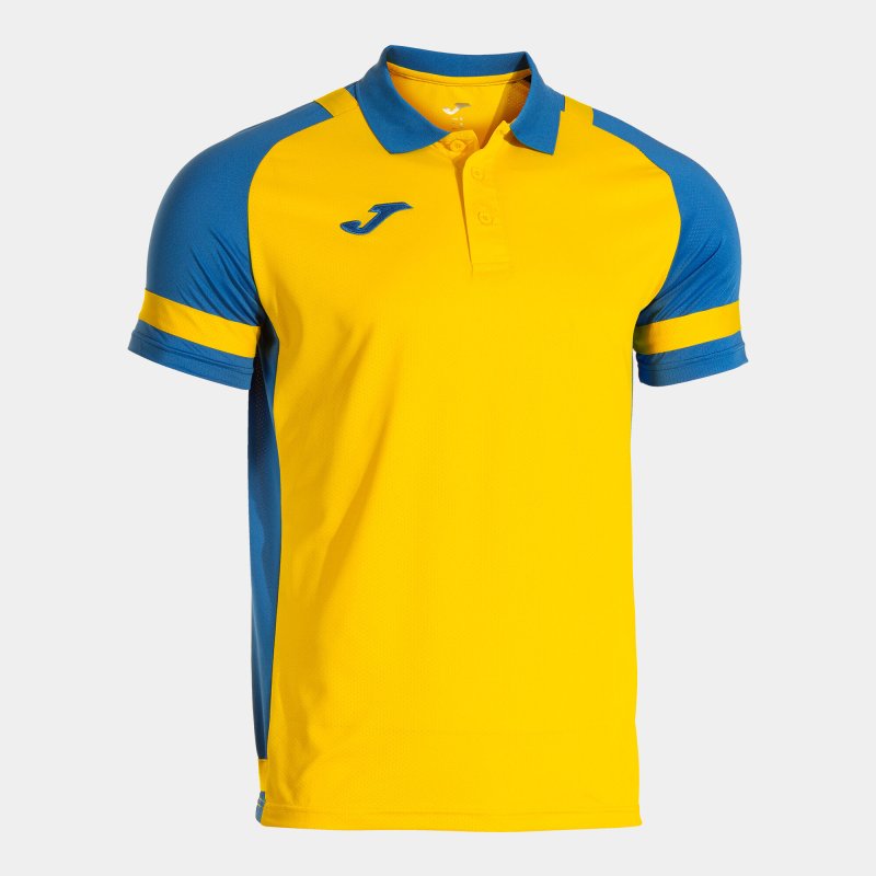JOMA LIDER SHORT SLEEVE POLO YELLOW ROYAL BLUE