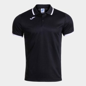 JOMA COMBI PREMIUM SHORT SLEEVE POLO BLACK WHITE