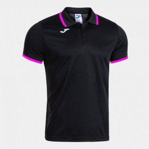 JOMA COMBI PREMIUM SHORT SLEEVE POLO BLACK FLUOR PINK