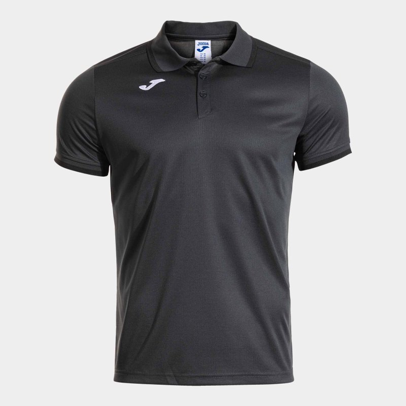 JOMA COMBI PREMIUM SHORT SLEEVE POLO DARK GRAY BLACK
