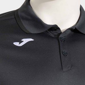 JOMA COMBI PREMIUM SHORT SLEEVE POLO DARK GRAY BLACK