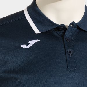 JOMA COMBI PREMIUM SHORT SLEEVE POLO NAVY BLUE WHITE