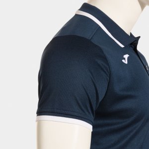 JOMA COMBI PREMIUM SHORT SLEEVE POLO NAVY BLUE WHITE