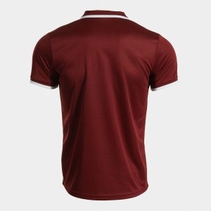 JOMA COMBI PREMIUM SHORT SLEEVE POLO BURGUNDY WHITE