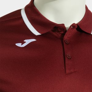 JOMA COMBI PREMIUM SHORT SLEEVE POLO BURGUNDY WHITE