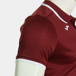 JOMA COMBI PREMIUM SHORT SLEEVE POLO BURGUNDY WHITE