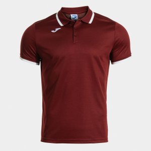 JOMA COMBI PREMIUM SHORT SLEEVE POLO BURGUNDY WHITE