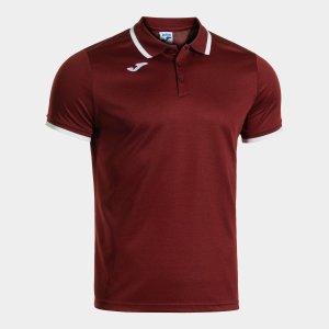 JOMA COMBI PREMIUM SHORT SLEEVE POLO BURGUNDY WHITE