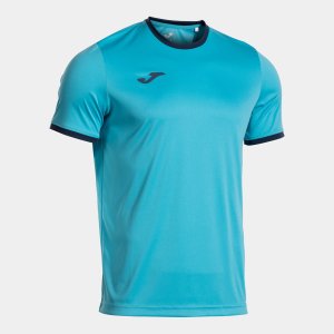 JOMA COMBI PREMIUM SHORT SLEEVE T-SHIRT FLUOR TURQUOISE DARK NAVY