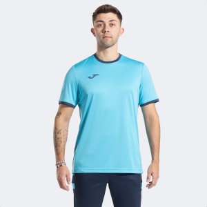JOMA COMBI PREMIUM SHORT SLEEVE T-SHIRT FLUOR TURQUOISE DARK NAVY