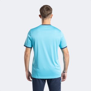 JOMA COMBI PREMIUM SHORT SLEEVE T-SHIRT FLUOR TURQUOISE DARK NAVY