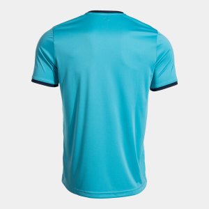 JOMA COMBI PREMIUM SHORT SLEEVE T-SHIRT FLUOR TURQUOISE DARK NAVY
