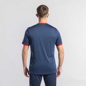 JOMA COMBI PREMIUM SHORT SLEEVE T-SHIRT DARK NAVY RED
