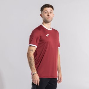 JOMA COMBI PREMIUM SHORT SLEEVE T-SHIRT BURGUNDY WHITE