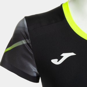 JOMA ELITE XI SHORT SLEEVE T-SHIRT BLACK FLUOR YELLOW