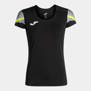 JOMA ELITE XI SHORT SLEEVE T-SHIRT BLACK FLUOR YELLOW