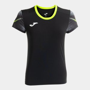 JOMA ELITE XI SHORT SLEEVE T-SHIRT BLACK FLUOR YELLOW