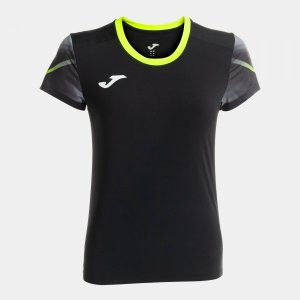 JOMA ELITE XI SHORT SLEEVE T-SHIRT BLACK FLUOR YELLOW