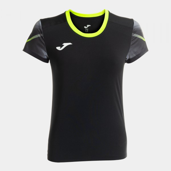 JOMA ELITE XI SHORT SLEEVE T-SHIRT BLACK FLUOR YELLOW