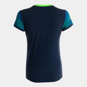 JOMA ELITE XI SHORT SLEEVE T-SHIRT NAVY FLUOR GREEN