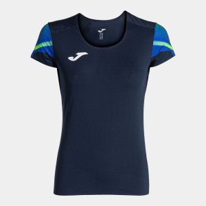 JOMA ELITE XI SHORT SLEEVE T-SHIRT NAVY FLUOR GREEN