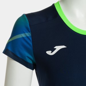 JOMA ELITE XI SHORT SLEEVE T-SHIRT NAVY FLUOR GREEN