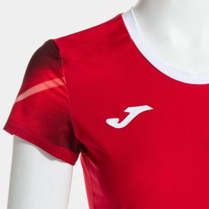 JOMA ELITE XI SHORT SLEEVE T-SHIRT RED WHITE
