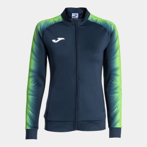 JOMA ELITE XI FULL ZIP SWEATSHIRT NAVY FLUOR GREEN