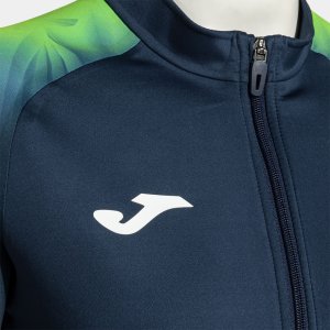 JOMA ELITE XI FULL ZIP SWEATSHIRT NAVY FLUOR GREEN