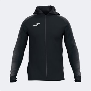 JOMA ELITE XI ZIP-UP HOODIE BLACK ANTHRACITE