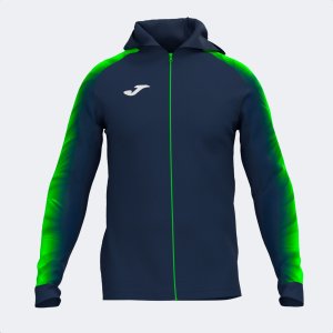JOMA ELITE XI ZIP-UP HOODIE NAVY FLUOR GREEN