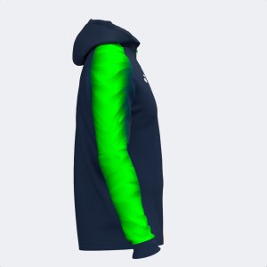 JOMA ELITE XI ZIP-UP HOODIE NAVY FLUOR GREEN